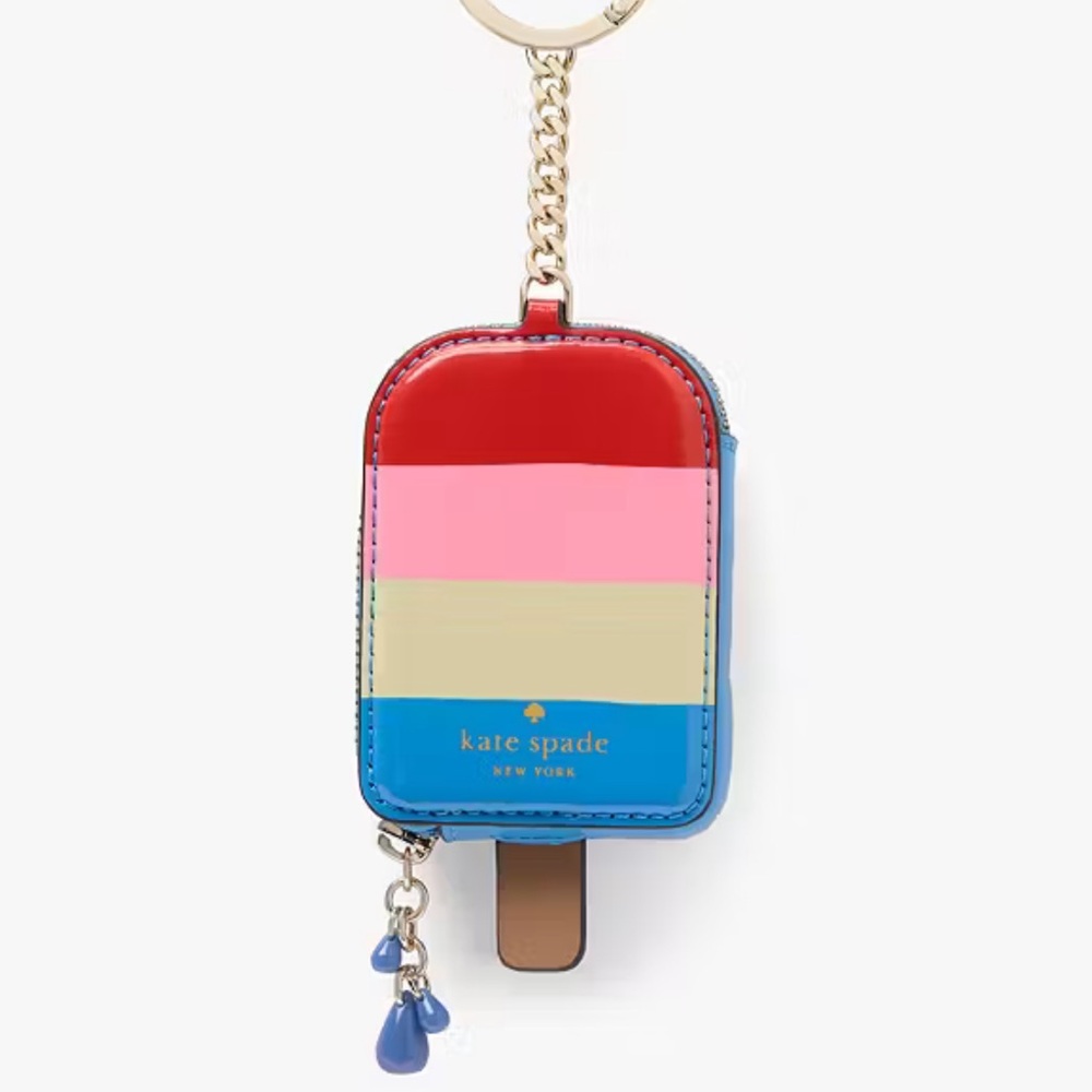 Kate Spade Striped Popsicle coin purse and Keychain